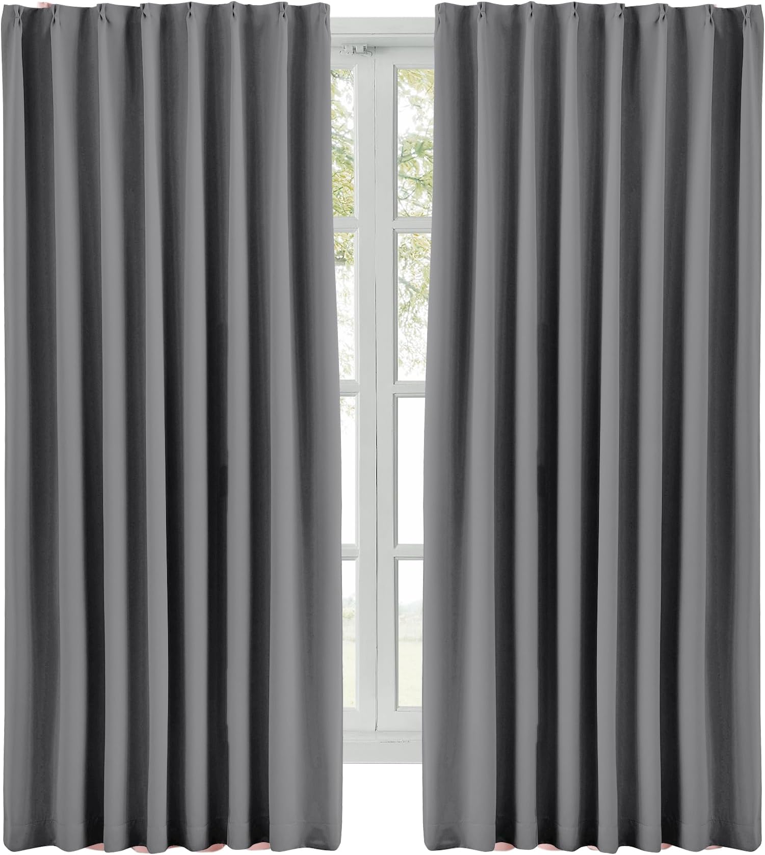 Hansleep Class 1 Total Blackout Curtains, Set of 2, Small Window, Thermal Insulation, Cold Protection, Soundproofing, Energy Saving, Thick, Solid Color, Stylish, Washable, For Bedrooms, Living Rooms