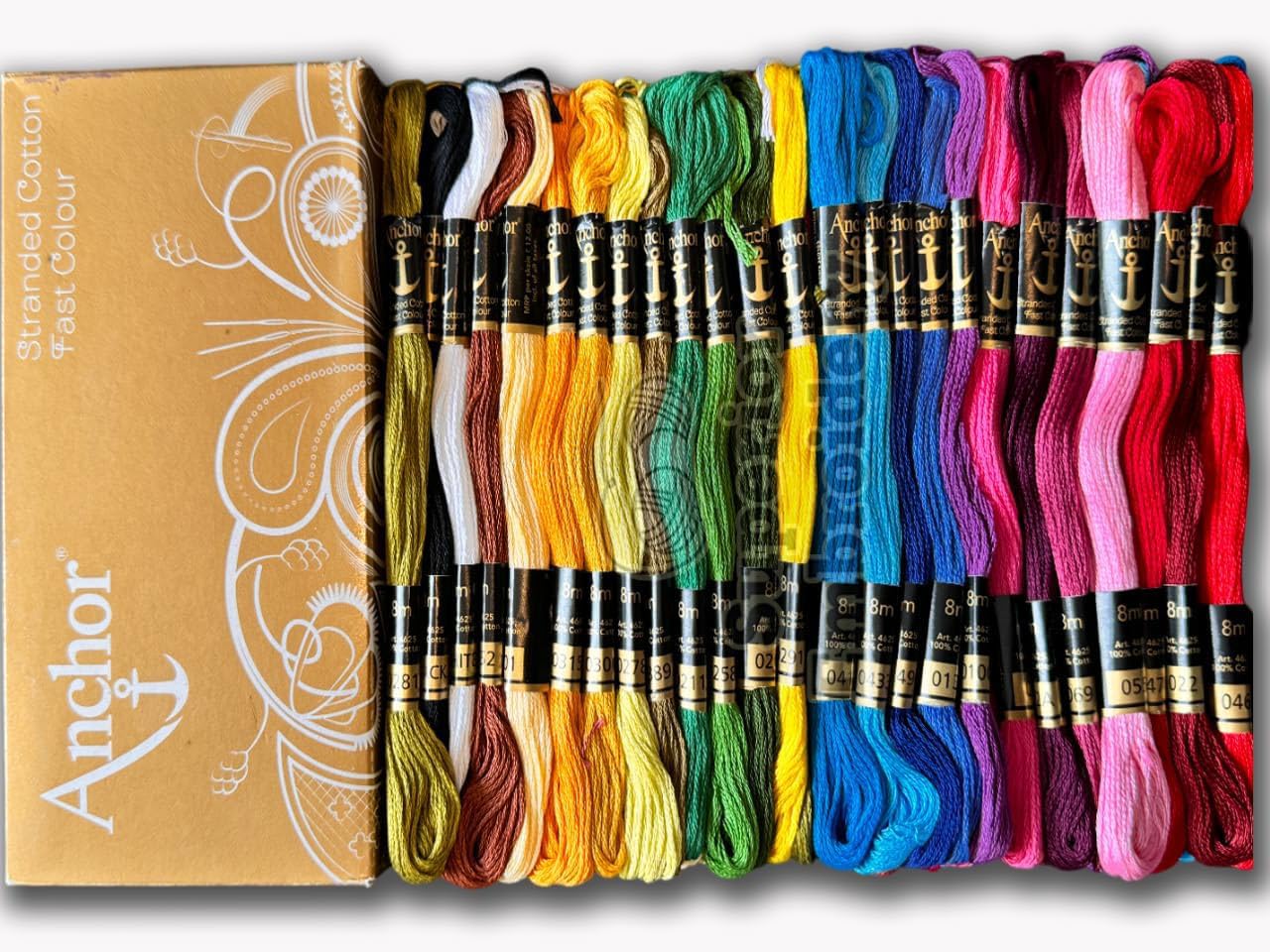 New 50 Anchor Cotton Cross Stitch Embroidery Threads Skeins Colour 100% Cotton Thread Floss UK/Pack of 50 Specail Edition UK Free P&P