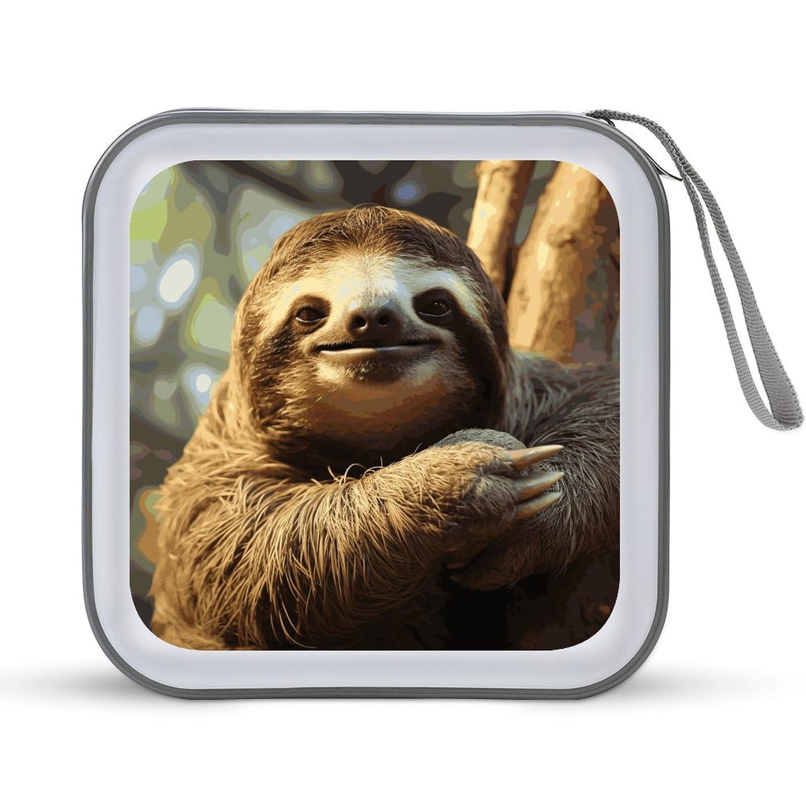 VstaDank Funny Sloth DVD Case 40 Capacity Protective Storage Organizer Binder Booklet Album Portable Disc Wallet Car CD Disc Holder Hard Plastic CD Case CD DVD Case Holder