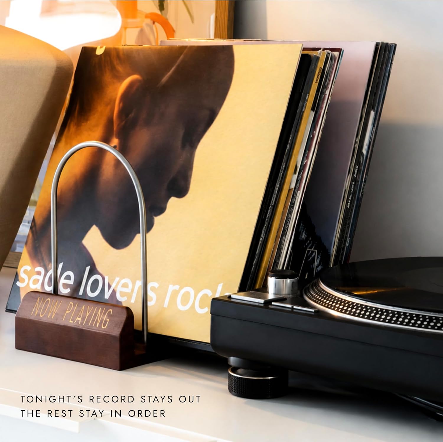 Expandable Wood Vinyl Record Holder & Storage, Album Organizer, 30-70 LPs