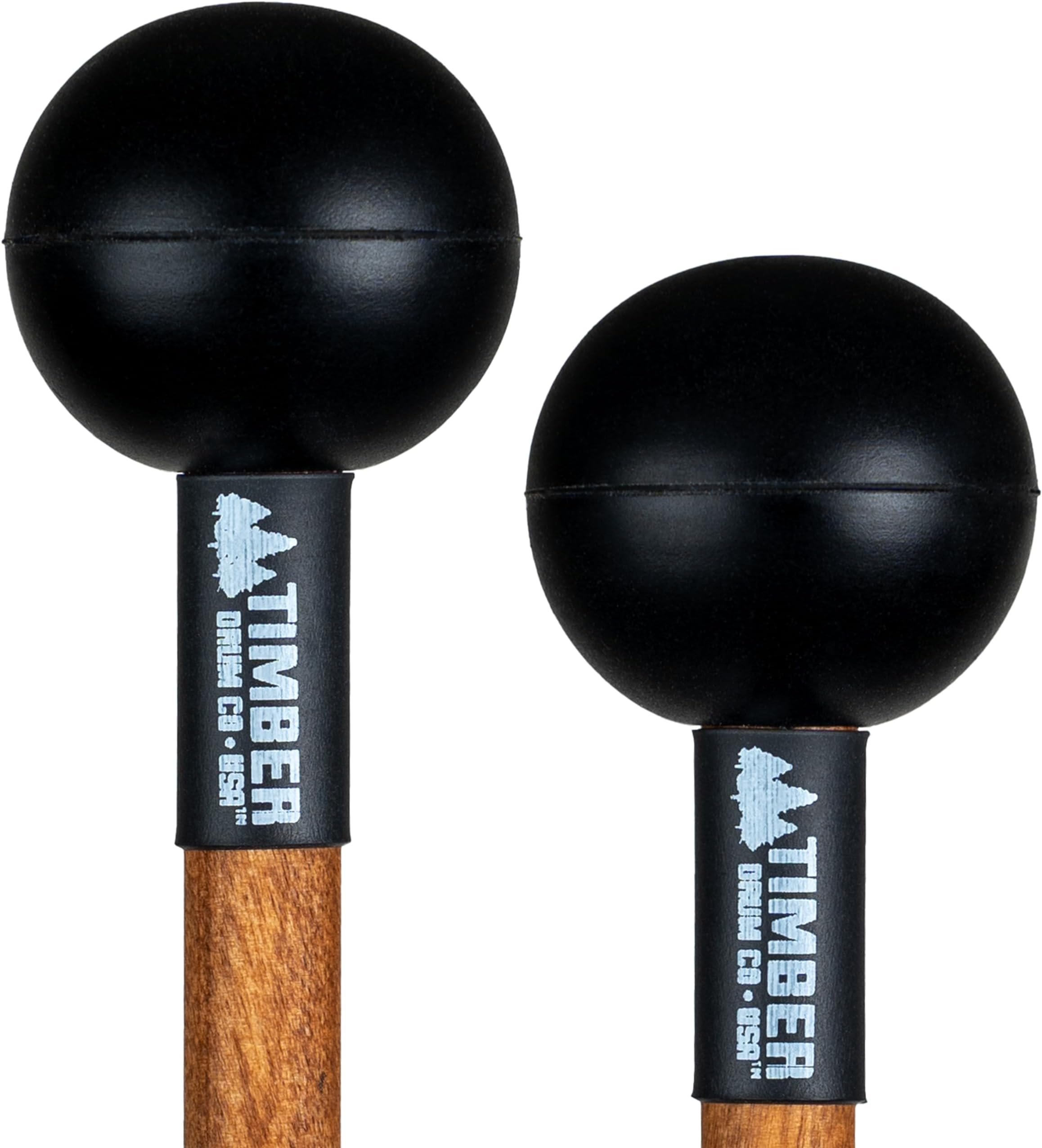 Timber Drum Co. Marimba/Tongue Drum Mallets — U.S.A. ASSEMBLED — Percussion Sticks for Cymbals, Vibraphone — Soft Rubber, 15.25"