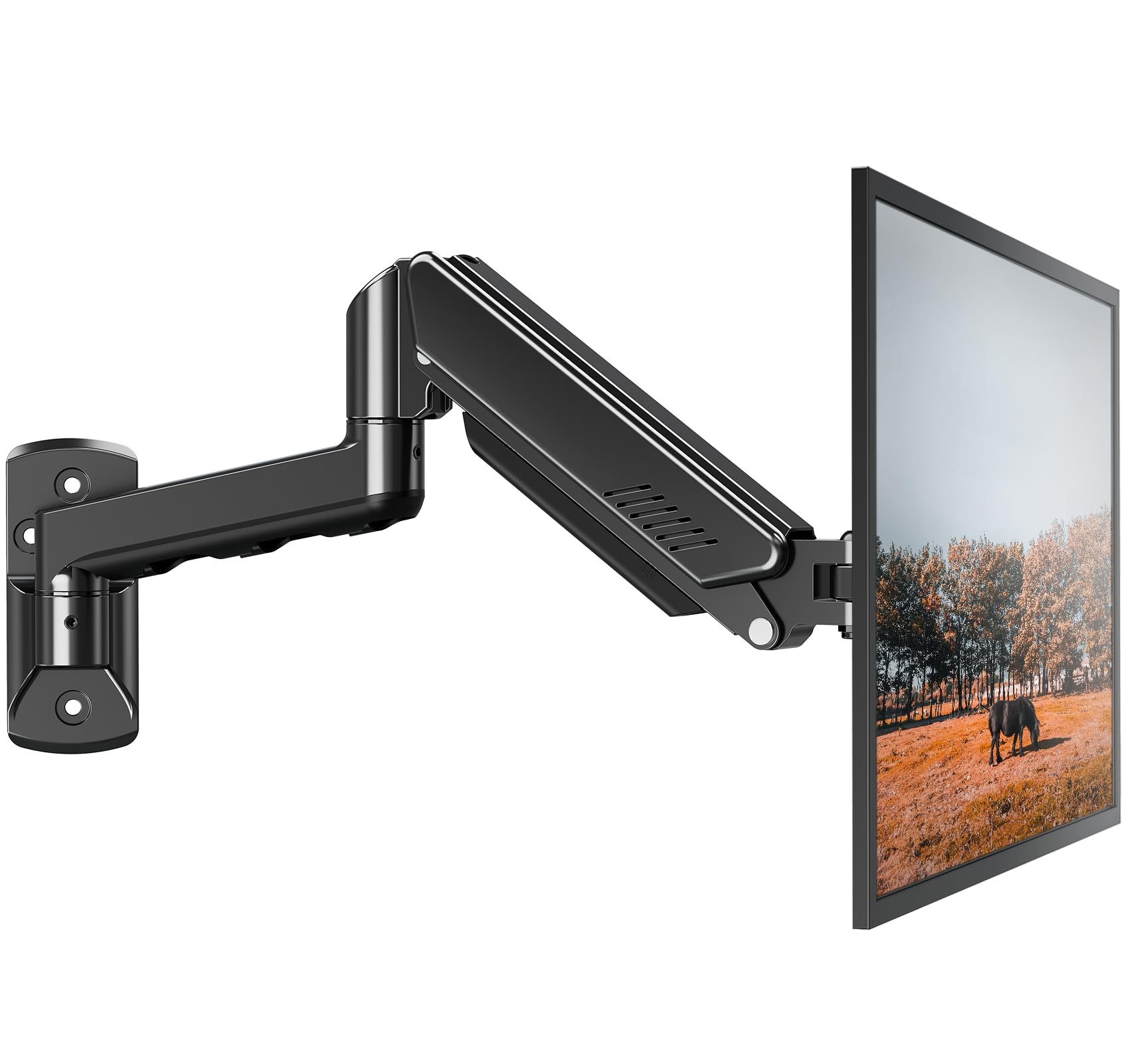 ELIVED Monitor Wandhalterung für 13-32" Bildschirme bis zu 9kg, VESA 75/100mm, Gasdruckfeder PC Monitor Hatlerung Wand, 180° Schwenkbar, 360° Drehbar, Höhenverstellbar Monitorhalterung EV023A