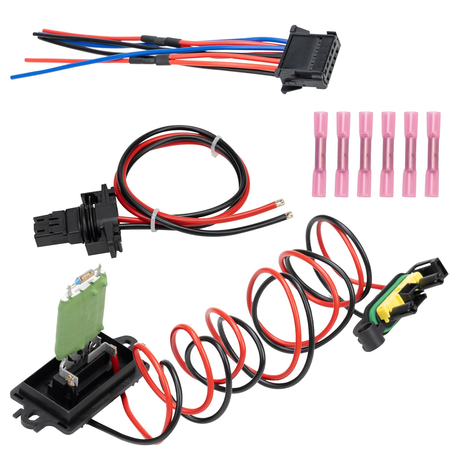 Resistenza al motore del ventilatore di riscaldamento compatibile con Clio 3 Scenic 2,7701209803,Kit di resistenza del motore del ventilatore con cablaggio compatibile con MK3 Grand Modus