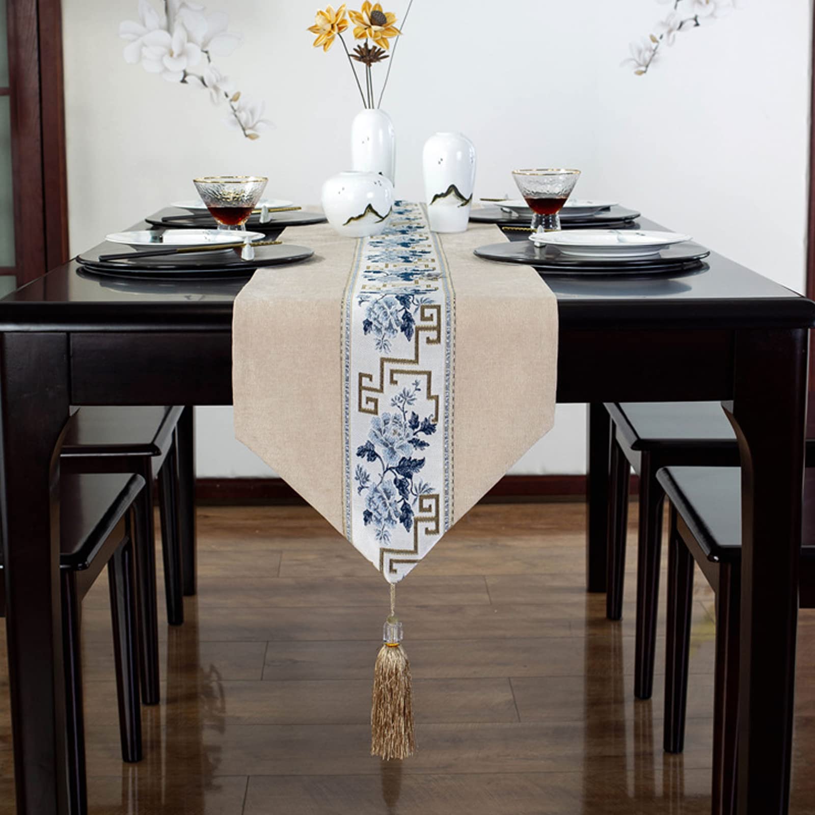 Runner da tavola lungo 178 cm, biancheria da tavola rustica per sala da pranzo, matrimoni, feste e tavolini da caffè, decorazione versatile per la casa