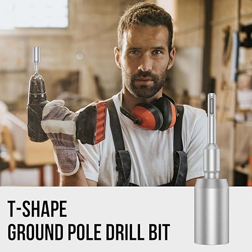 Miniatura 7 de ERICAT T Post Driver Bit, Herramienta de taladro de poste de tierra de 2.559 in, Herramienta de conductor de barra de tierra de poste en T, Broca de