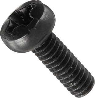 Steel Pan Head Machine Screw, Black Oxide Finish, Meets DIN 7985, 1 Phillips Drive, M2-0.4 Thread Size, 6 mm Length, Fully Threaded, Import (Pack of 100)