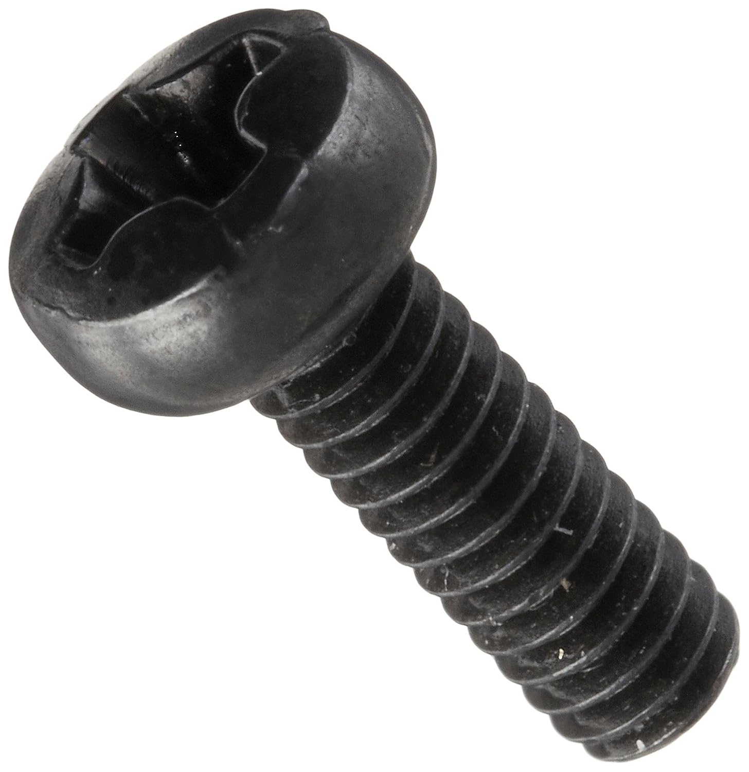 Small Parts M26D7985AB Steel Pan Head Machine Screw, Black Oxide Finish, Meets DIN 7985, #1 Phillips Drive, M2-0.4 Thread Size, 6 mm Length, Fully Threaded, Import (Pack of 100)