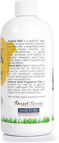 Miniatura 3 de Lavadora de lana Outback Gold, 16 oz, compatible con lavadoras de carga frontal, a base de plantas, sin perfume, sin fragancia, detergente de pH