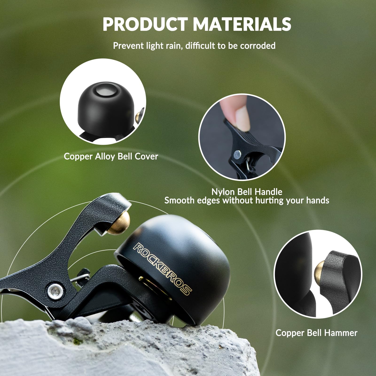 ROCKBROS Campanello Bici, Mini Campanello Nascosto, Clacson Volume