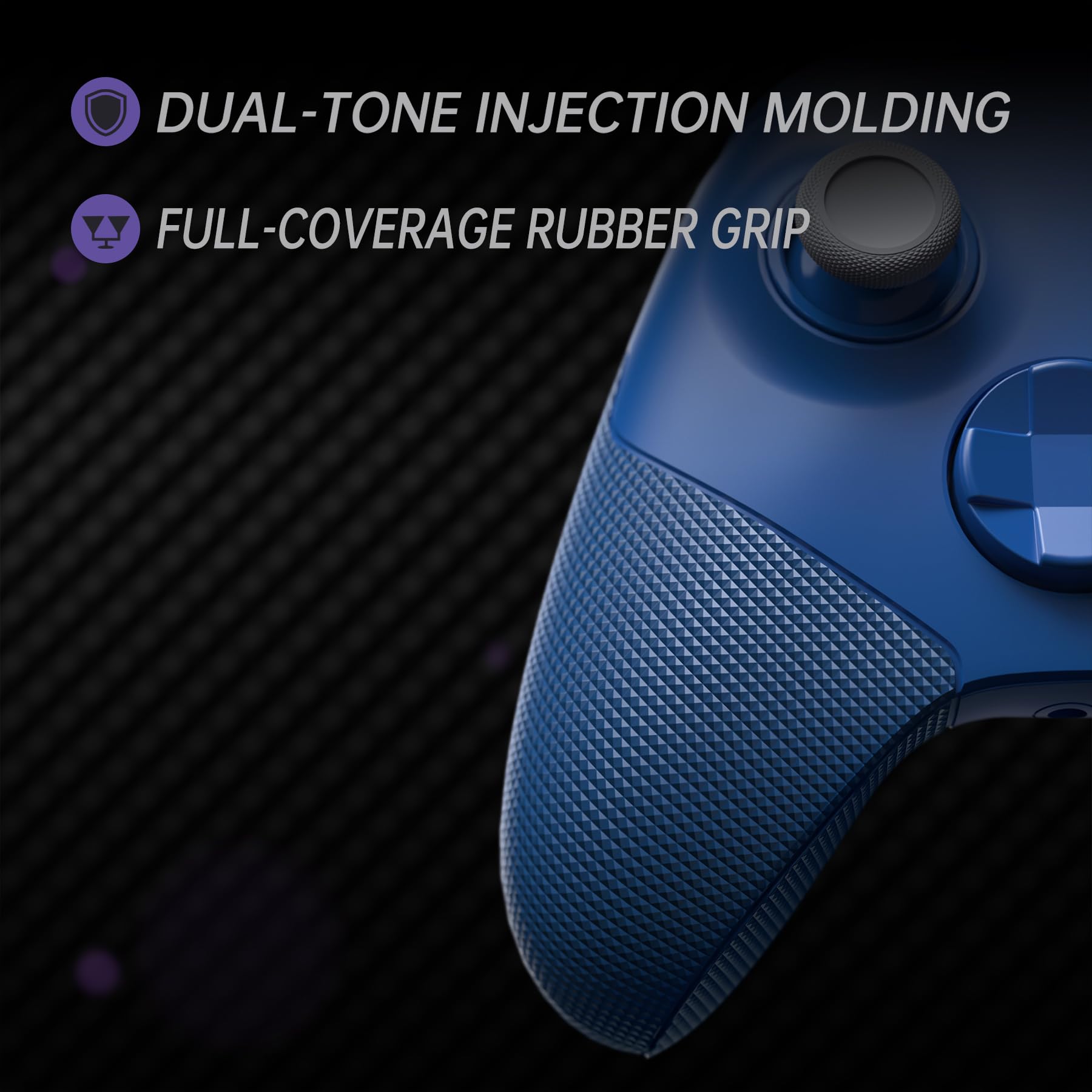 eXtremeRate pour Xbox Series X/S Coque Manette avec Bouton Complète & Coque Grip Antidérapant en Caoutchoutée & Gâchette,ASR Version Plaque Avant & Arrière pour Xbox Core Controller,Bleu