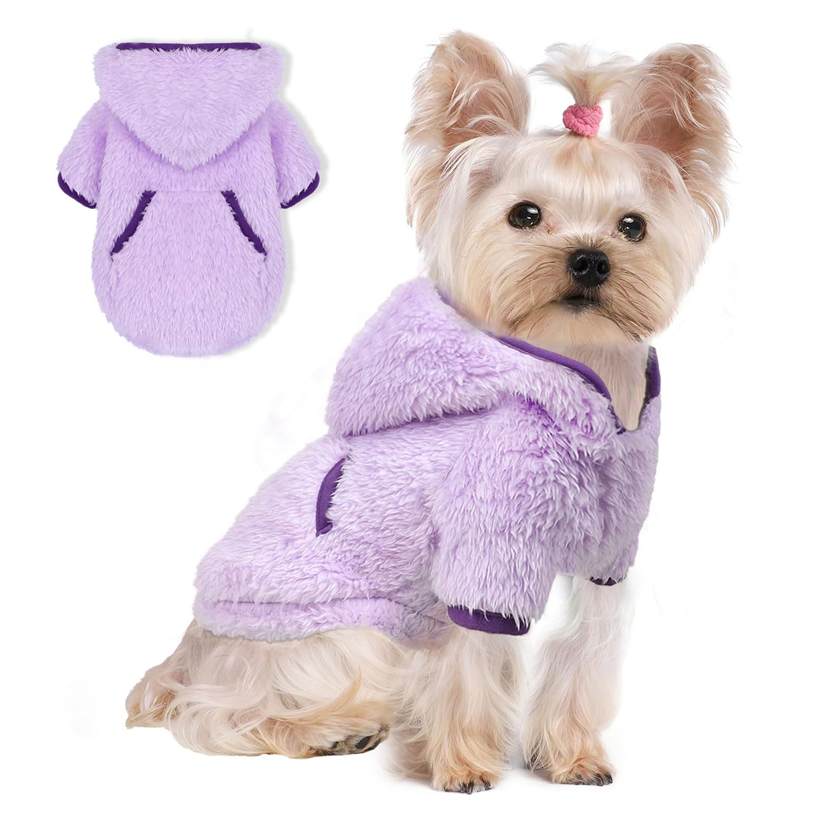 Nachtleuchtender Fleece-Hundepullover Mit Kapuze – Extra Klein, Für Chihuahua & Yorkie Im Herbst/Winter