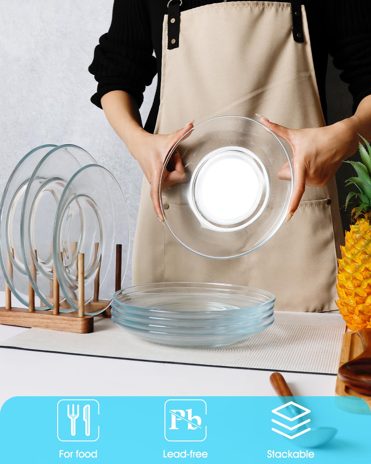 NUTRIUPS Lot De 6 Assiettes à Dessert En Céramique De 19,1 Cm, Petites Assiettes à Salade, Petites Assiettes De Service Pour Apéritif, Micro-ondes, Four Et Lave-vaisselle