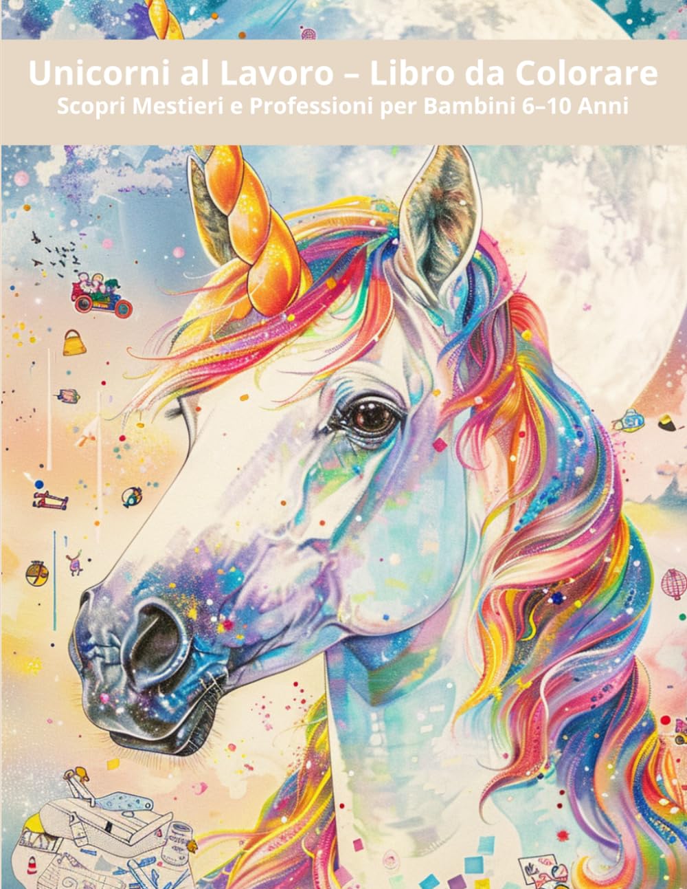 Unicorni al Lavoro: Libro da Colorare per Bambini 6–10 Anni | Mestieri e Professioni Divertenti con Unicorni Fantastici