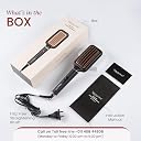 Makemeebold Hair Straightener for Women | Frizz Free Hair Straightening Brush | Ceramic Ionic Straightener Comb | PTC 30-Sec Heat-Up | 2 Heat Settings gallery image