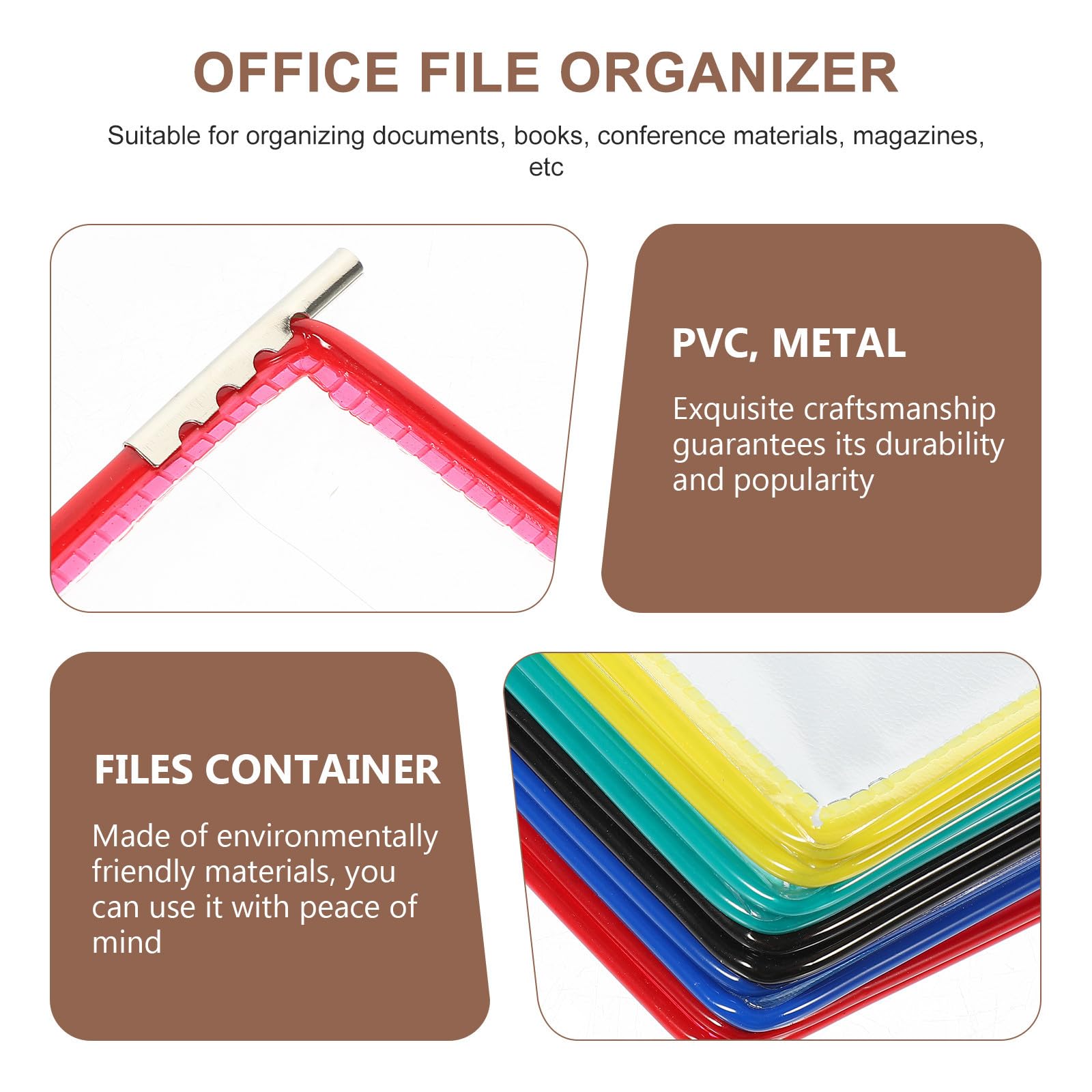 ULTECHNOVO Porta Libri da Parete in Pvc e Metallo Struttura Semplice per Organizzare Documenti e Cartelle, per Scuole e Sale Riunioni, Organizer da Muro Funzionale