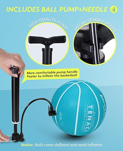 Miniatura 2 de AboveGenius 2 Pack Outdoor Basketballs, Offical Size 7(29.5") Size 5(27.5") Rubber Basketball Balls for Men and Women