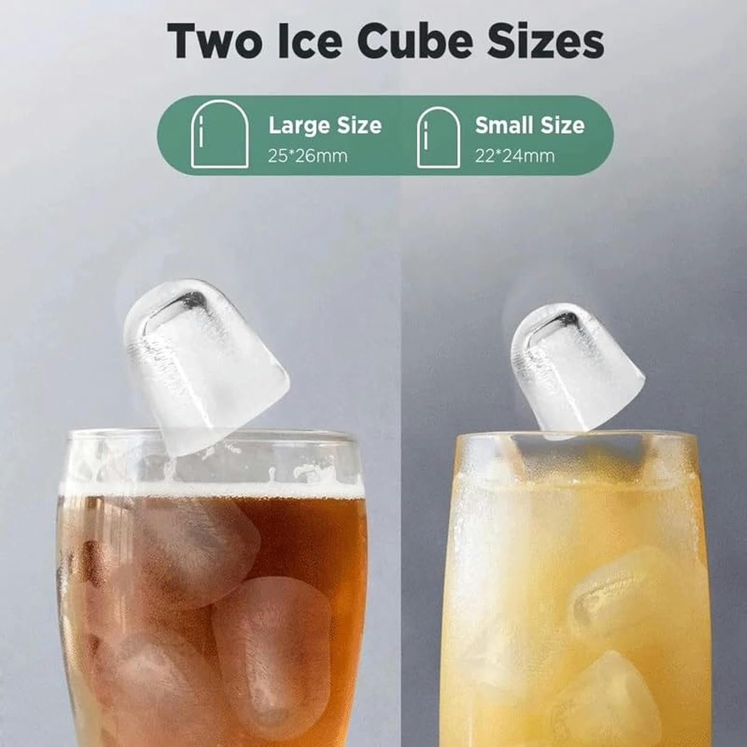 AMNOOL mdlian Countertop Ice Maker Self-Cleaning Ice Machine with Ice Scoop and Basket Stainless Steel, white-Fruit peach5