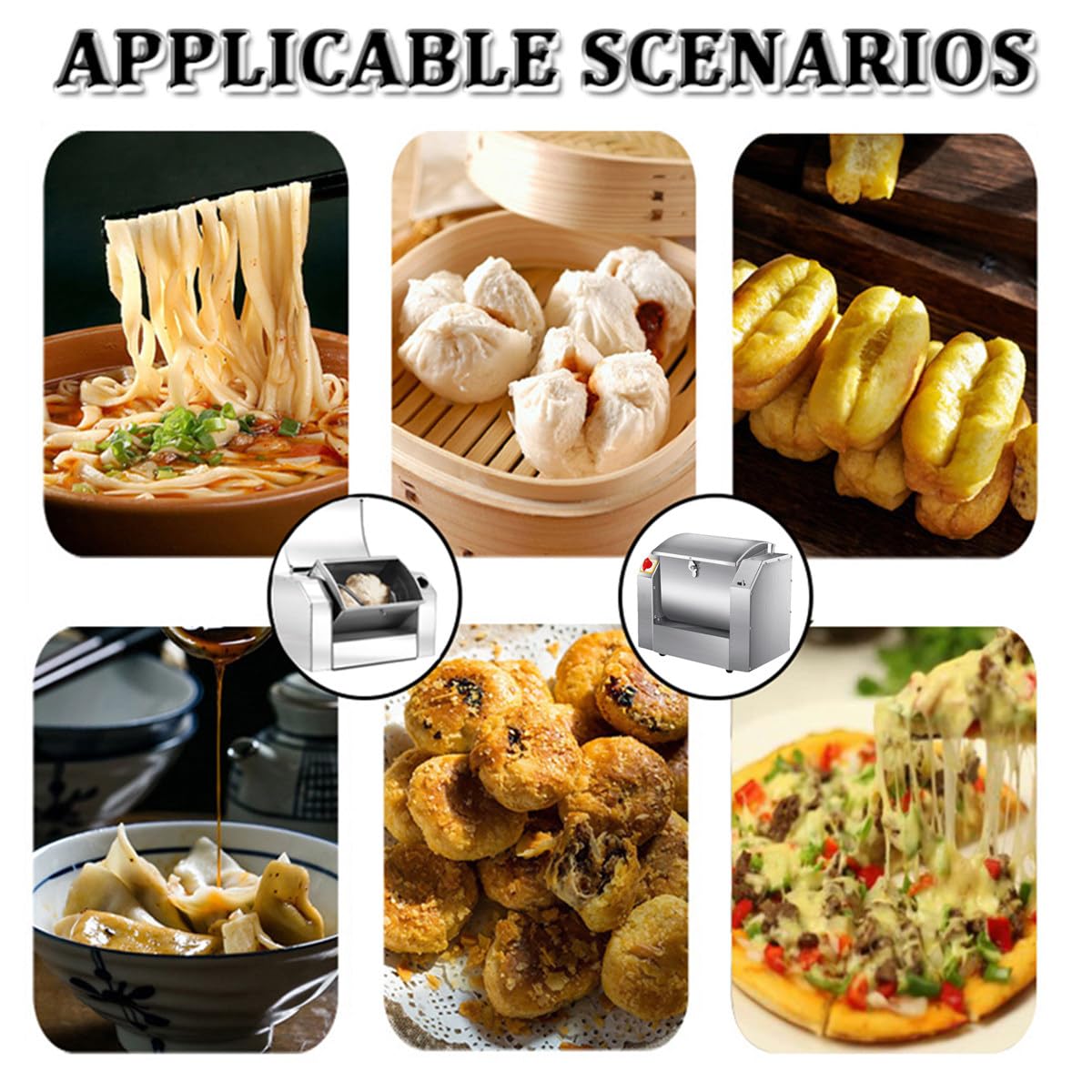 Electric Stand Mixer, Commercial Dough Mixer, Double Rotation Food Mixer, Suitable for Restaurants, Schools (3kg)