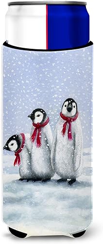 Miniatura 1 de Caroline's Treasures BDBA0419MUK Pingüinos por Daphne Baxter Ultra Hugger para latas delgadas, manga enfriadora, abrazador lavable a máquina, funda