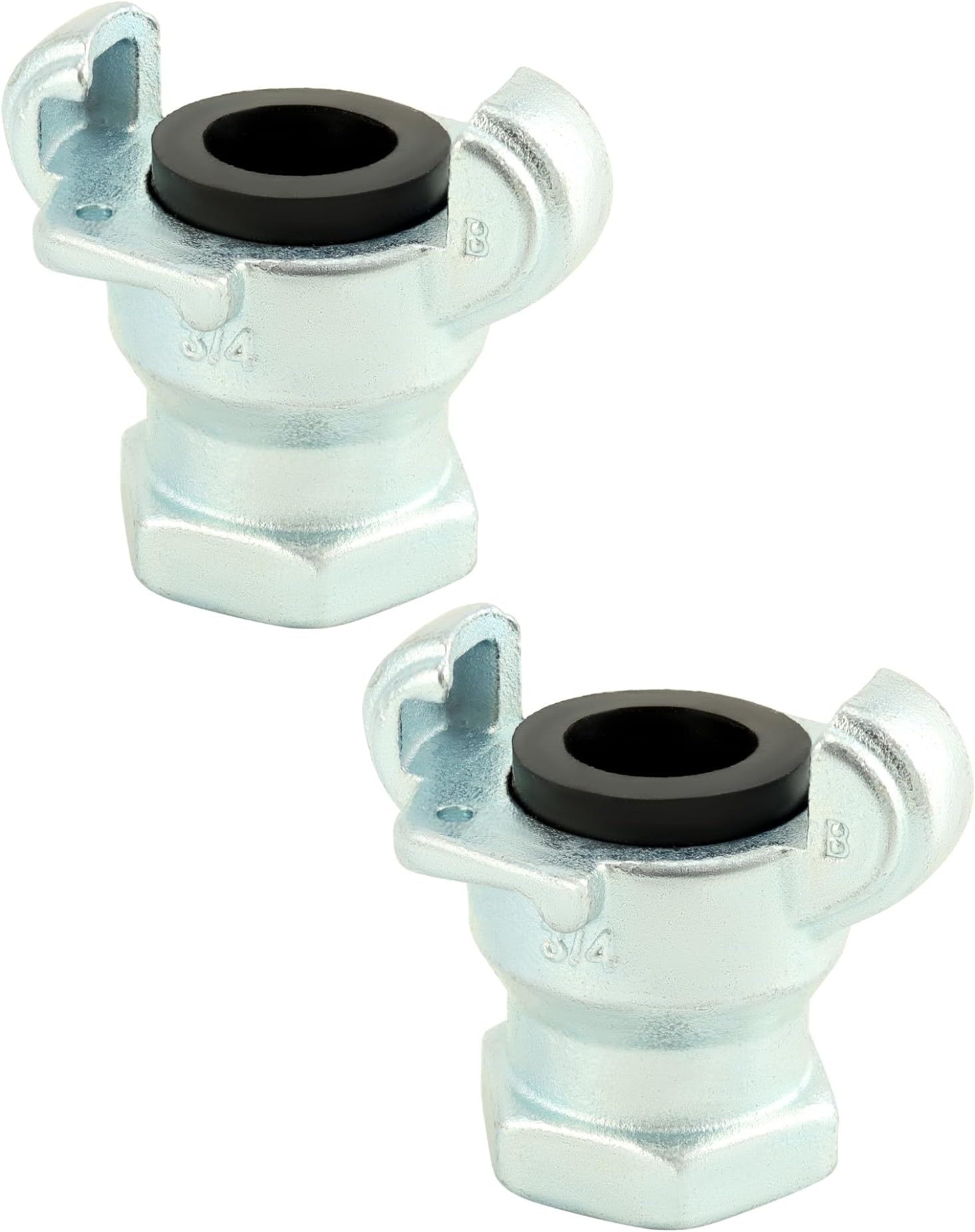 Iron Air Hose Fitting, 3/4" NPT Female Ends, Universal Fitting, 2 Pack