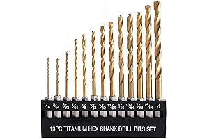 COMOWARE Titanium Drill Hole Bit Set: Precision Drilling for Wood, Plastic, and Metal
