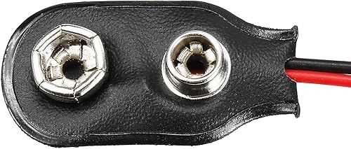 Miniatura 4 de uxcell 7pcs DC 9V Clip de batería Tipo I Conector de hebilla de cuero de imitación Vivienda Cable de plomo 5.7 in Longitud