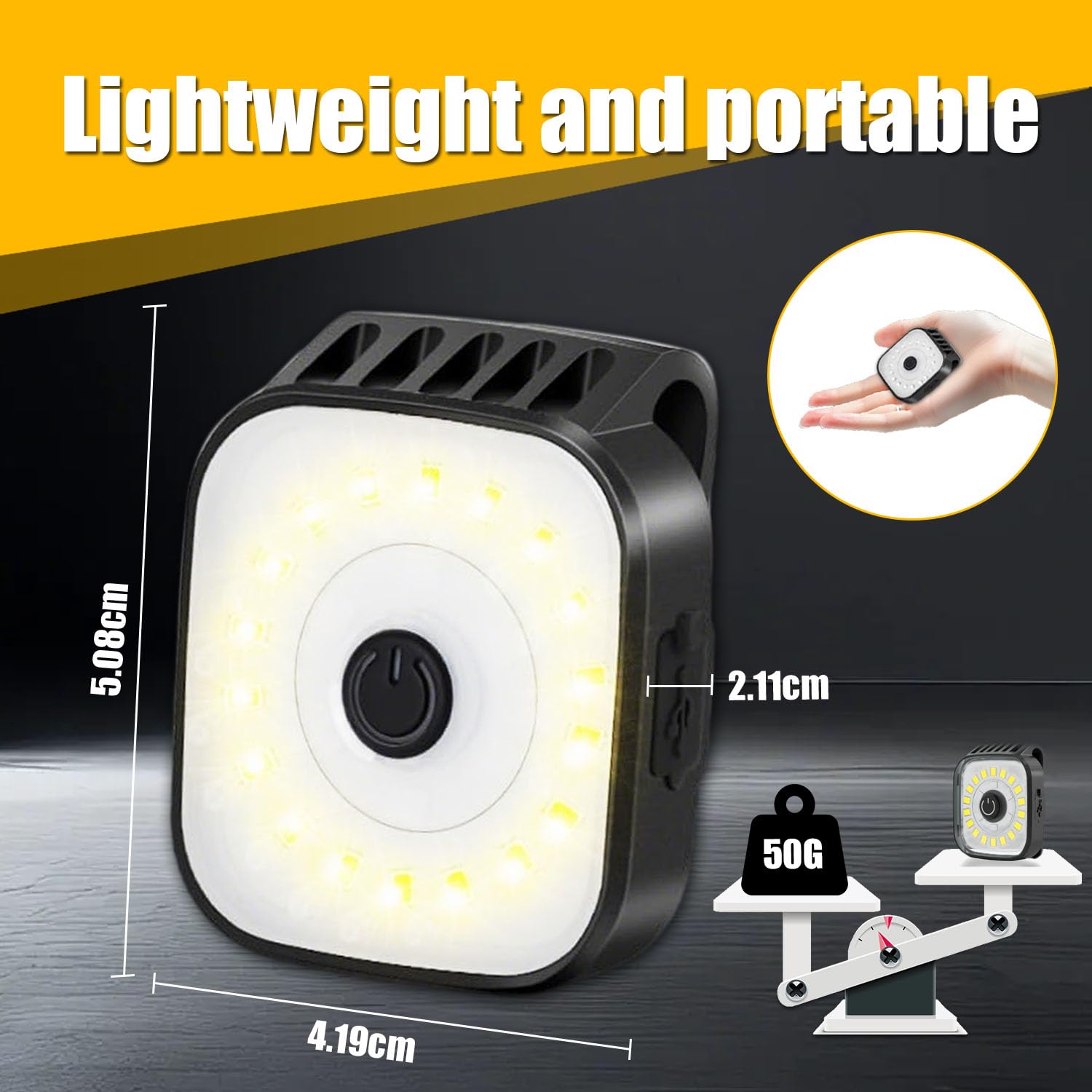 Torcia Frontale clip LED, 2 pezzi Jogging Clip Lamp, Luce Riflettente USB Ricaricabile, luce da corsa piccola, per Trekking, Bici e Uscite con Cane