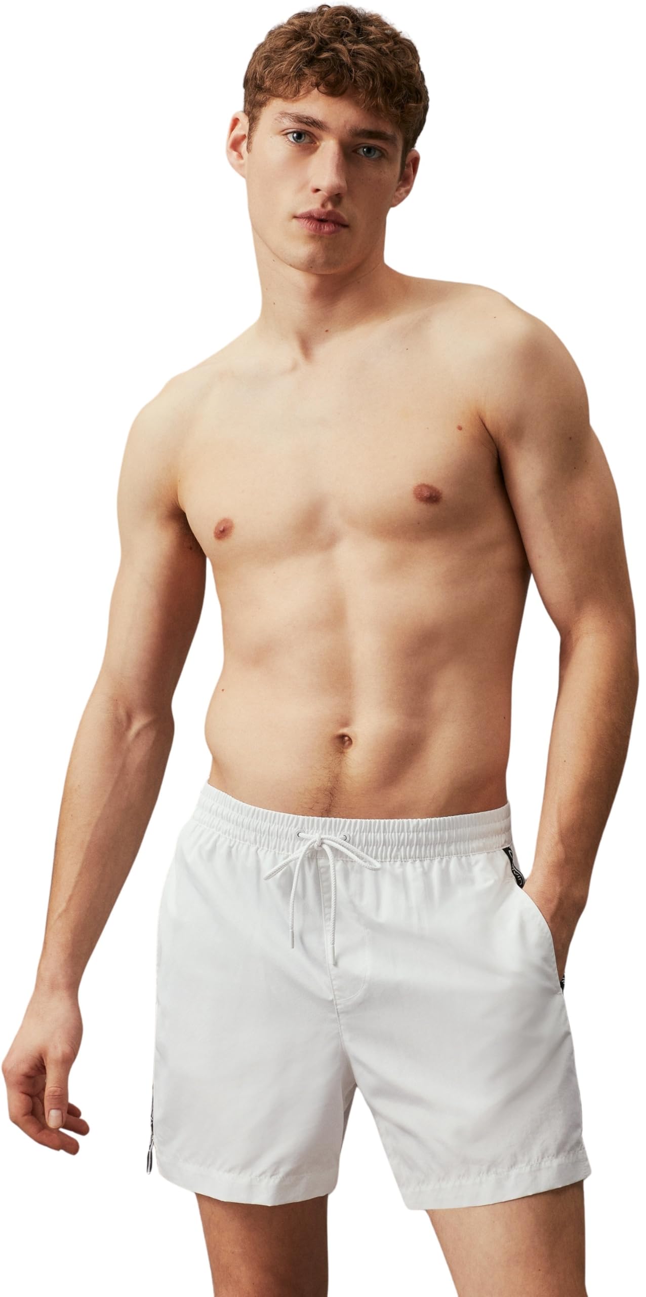 Calvin Klein Men's Medium Drawstring-nos Km0km00741 Medium Drawstring, White, XXL