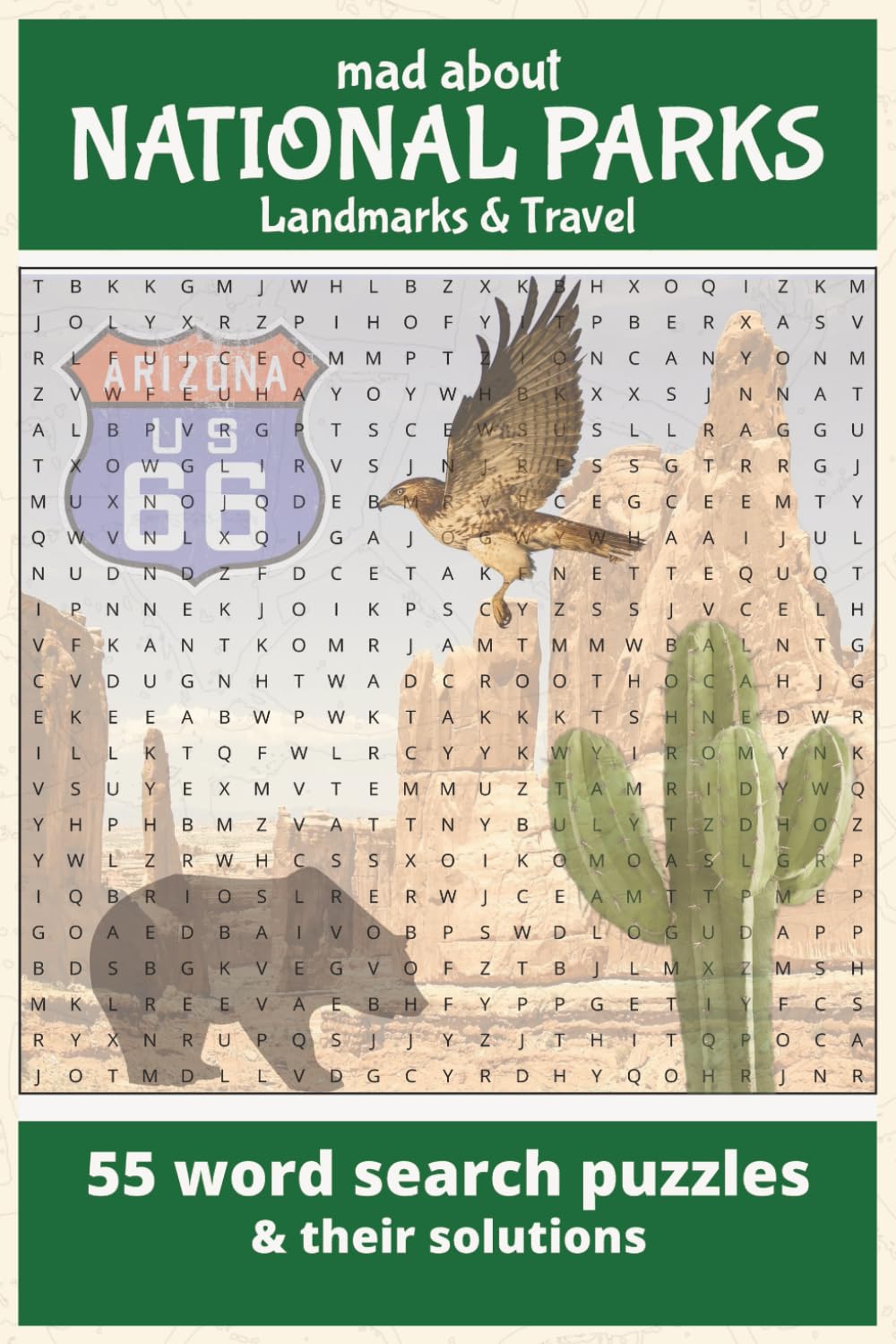 Mad About National Parks Landmarks & Travel: 55 Scenic Word Search Puzzles + Answer Key | 9 Words Each | U.S. Landmarks, Landscapes & Travel Trivia | Relaxing Road Trip Brain Games for Adults & Teens