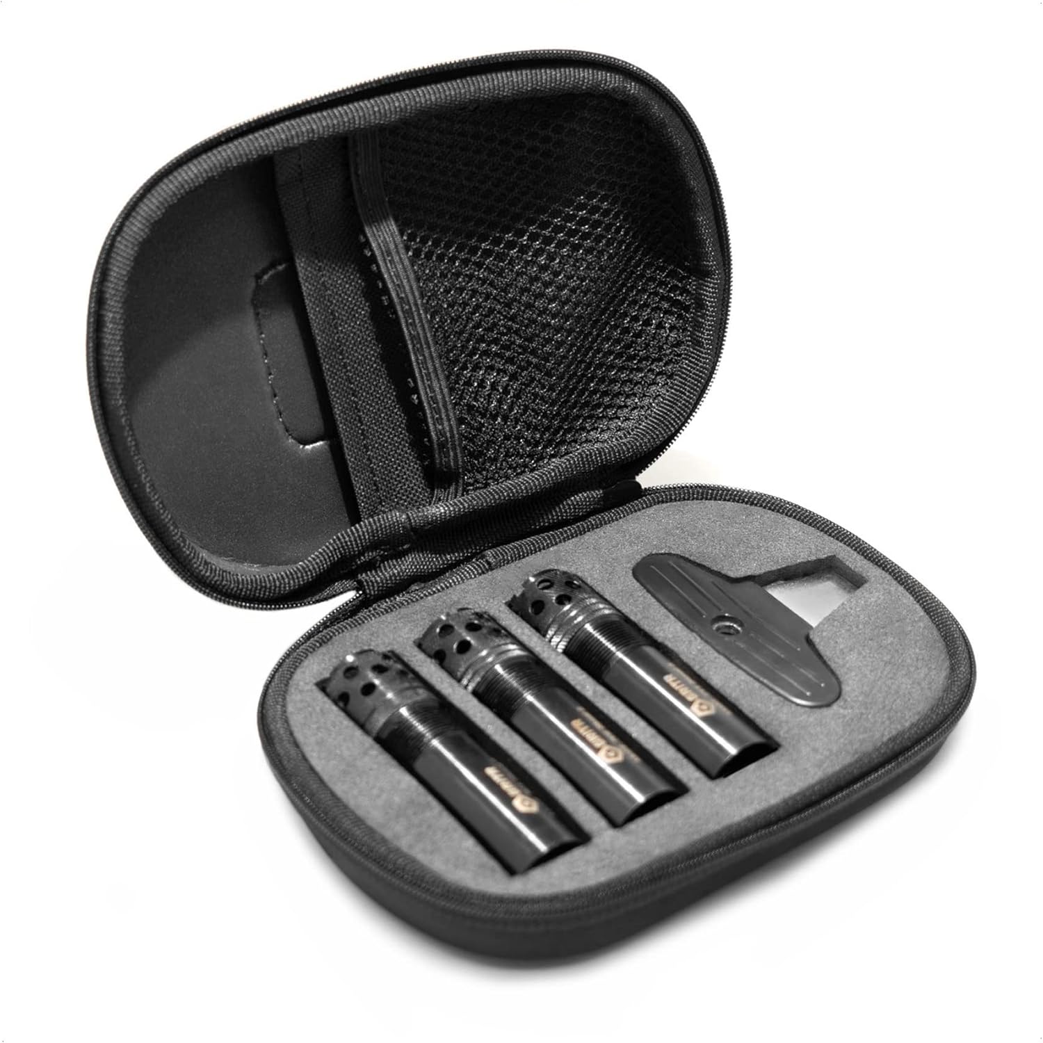 GRITR 12 Gauge Pattern Control Steel Tube 3-Pack Compatible with Benelli/Beretta Mobil Thread - Extended Constriction Tubes for Hunting & Sporting Clays - Zipper Case & Wrench Included