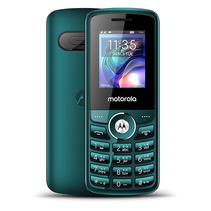 Motorola All-New A200 Dual Sim keypad Phone (with Voice Feature) | 2 Years Replacement | Long Lasting Battery | Built-in UPI Payments App | Wireless FM | Auto Call Recording (Teal Blue)