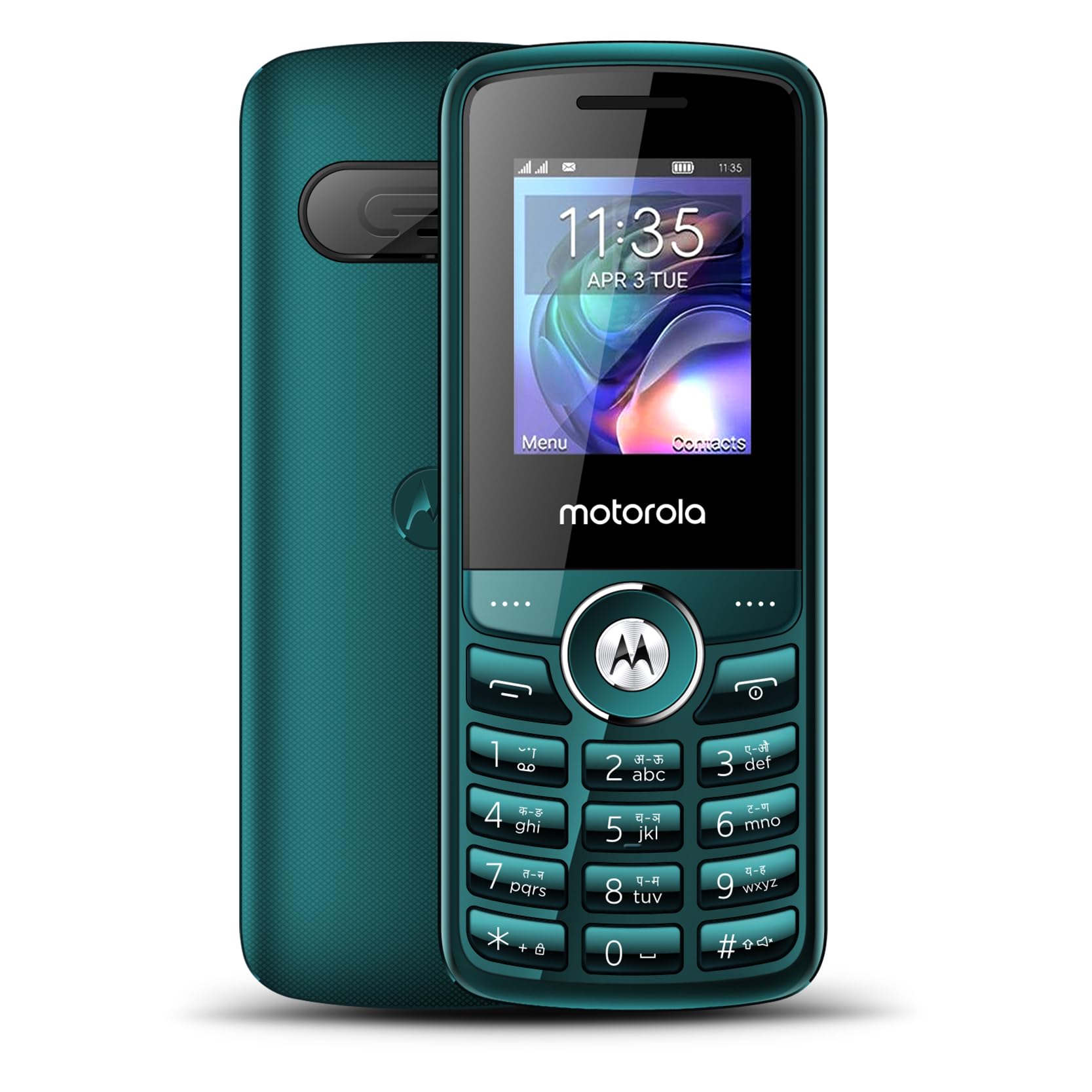 Motorola All-New A200 Dual Sim keypad Phone (with Voice Feature) | 2 Years Replacement | Long Lasting Battery | Wireless FM | Bluetooth Connectivity | Auto Call Recording (Teal Blue)