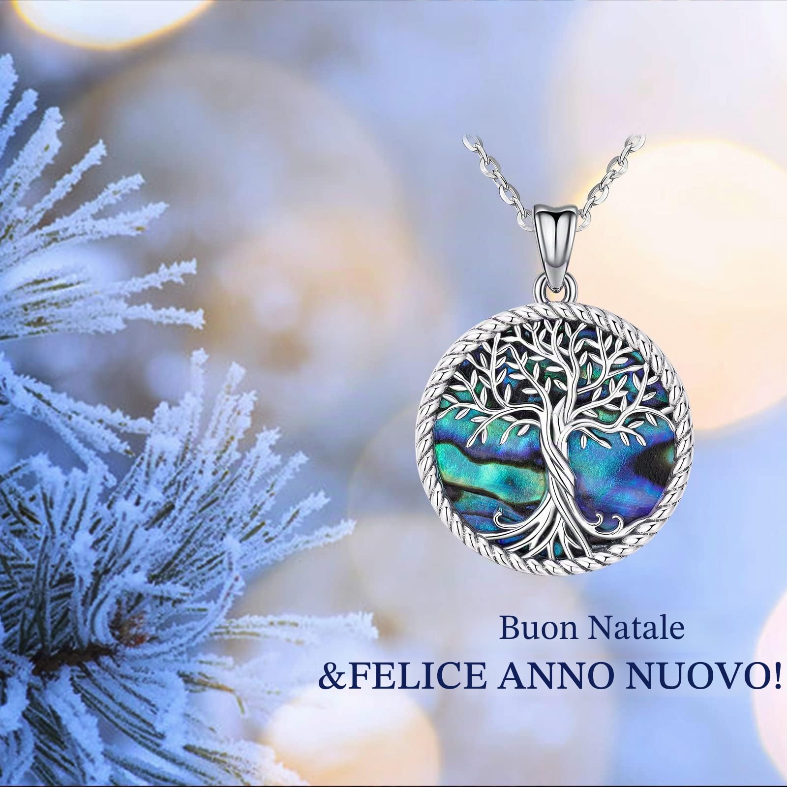 Odinstone Collana Albero della Vita Argento 925 Ciondolo Famiglia Cuore Collana per Mamma Gioielli Donna Regali per Figlio Figlia