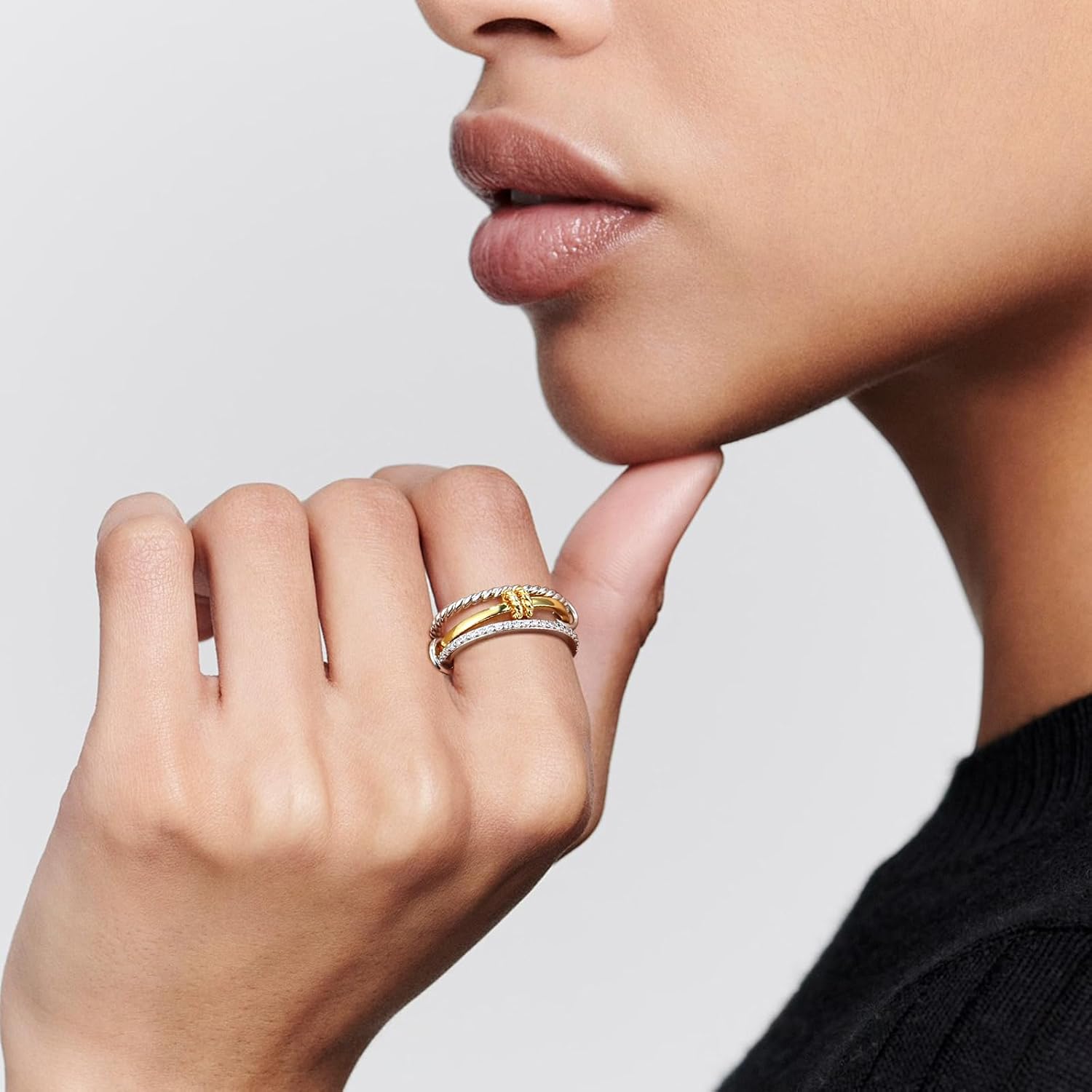 925 Sterling Silver Stackable Rings for Women Jewelry Non Tarnish Interlocking 3 Stack Twisted Rings Set for Women Dainty Bands - Image 4