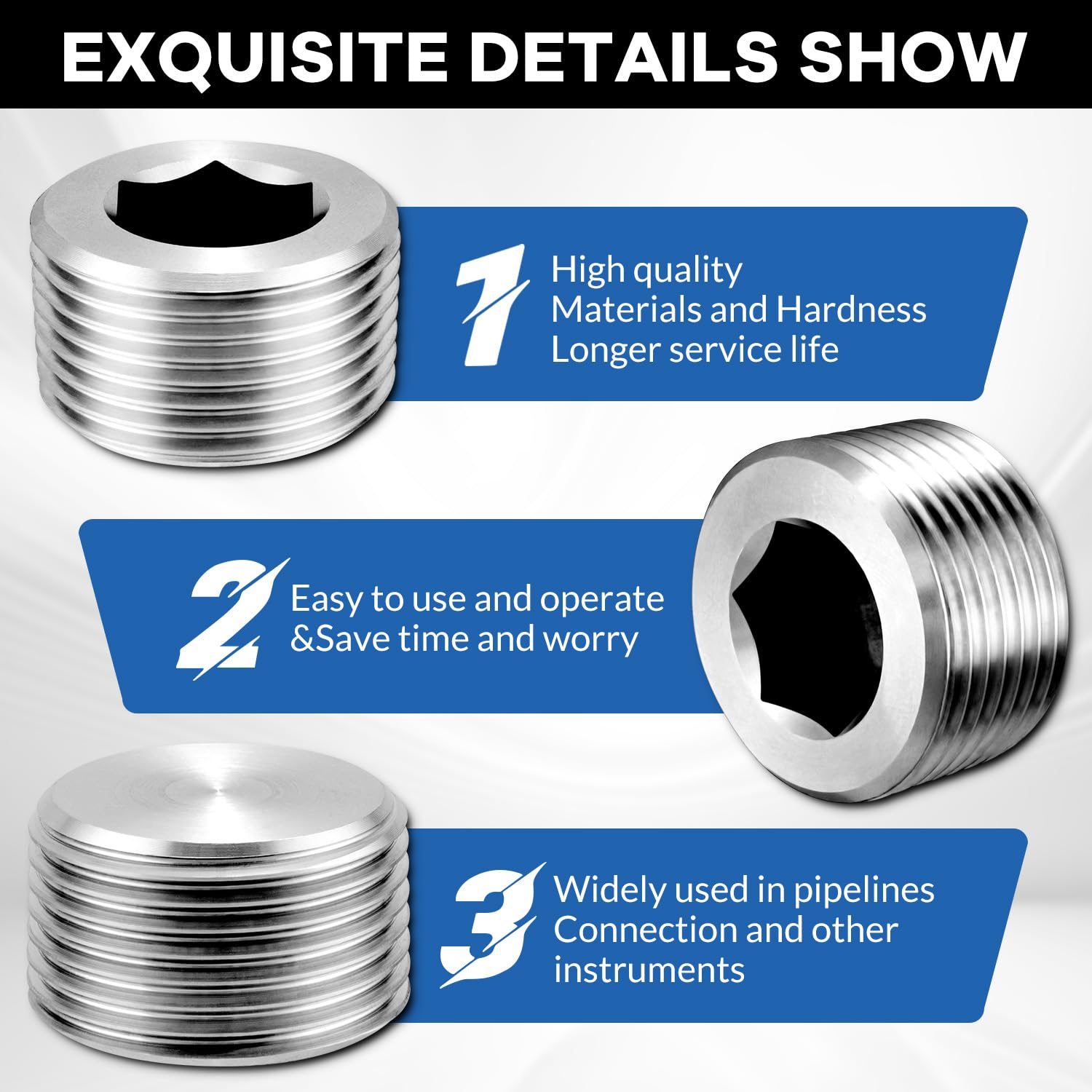 Snapklik.com : Carvedexquisitely Stainless Steel Internal Hex ...