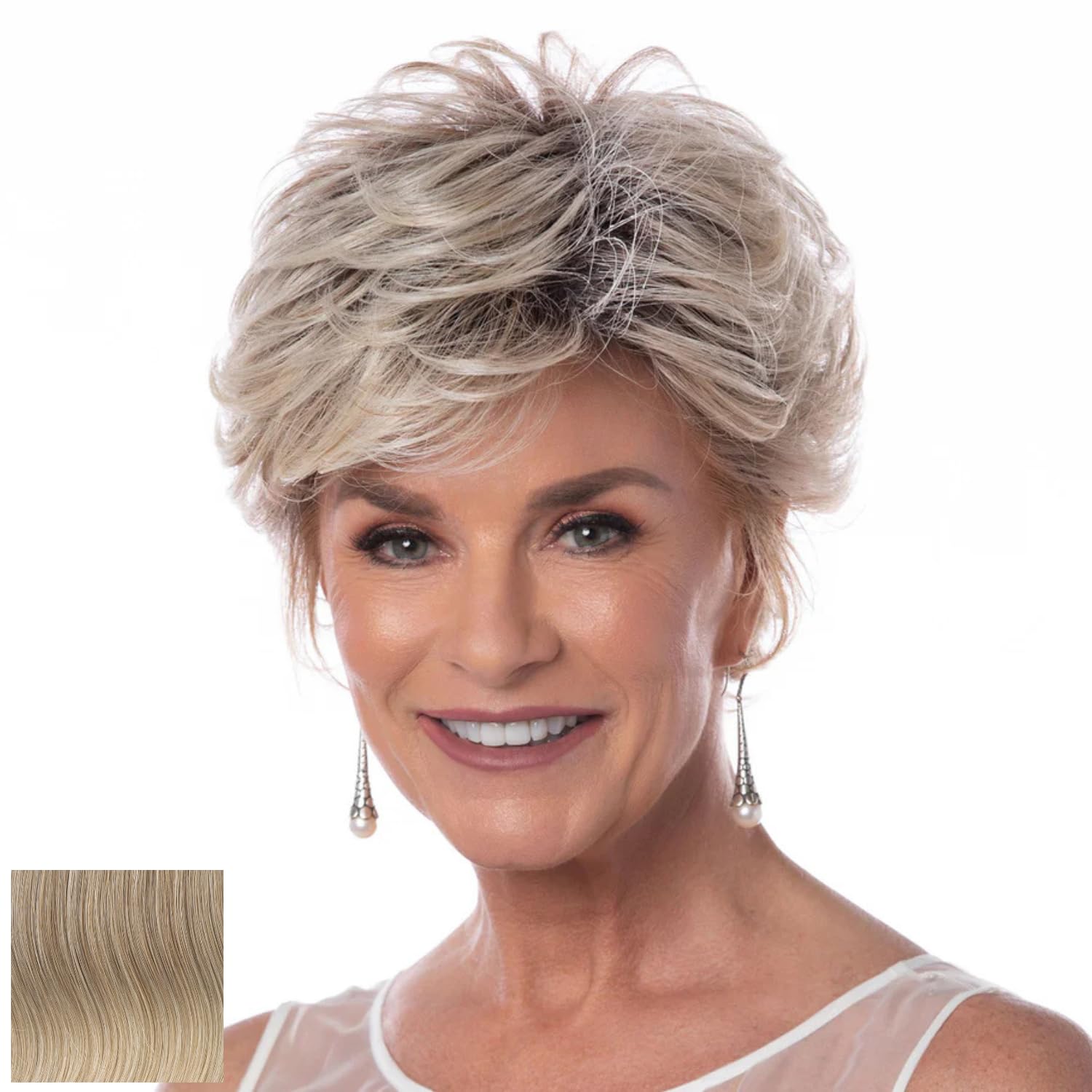 Toni Brattin Salon Select Wig - Short Cut with Curled Layers & Collar-Length Texturing - Heat-Friendly Fiber Looks & Feels like Natural Hair - Adjustable & Comf
