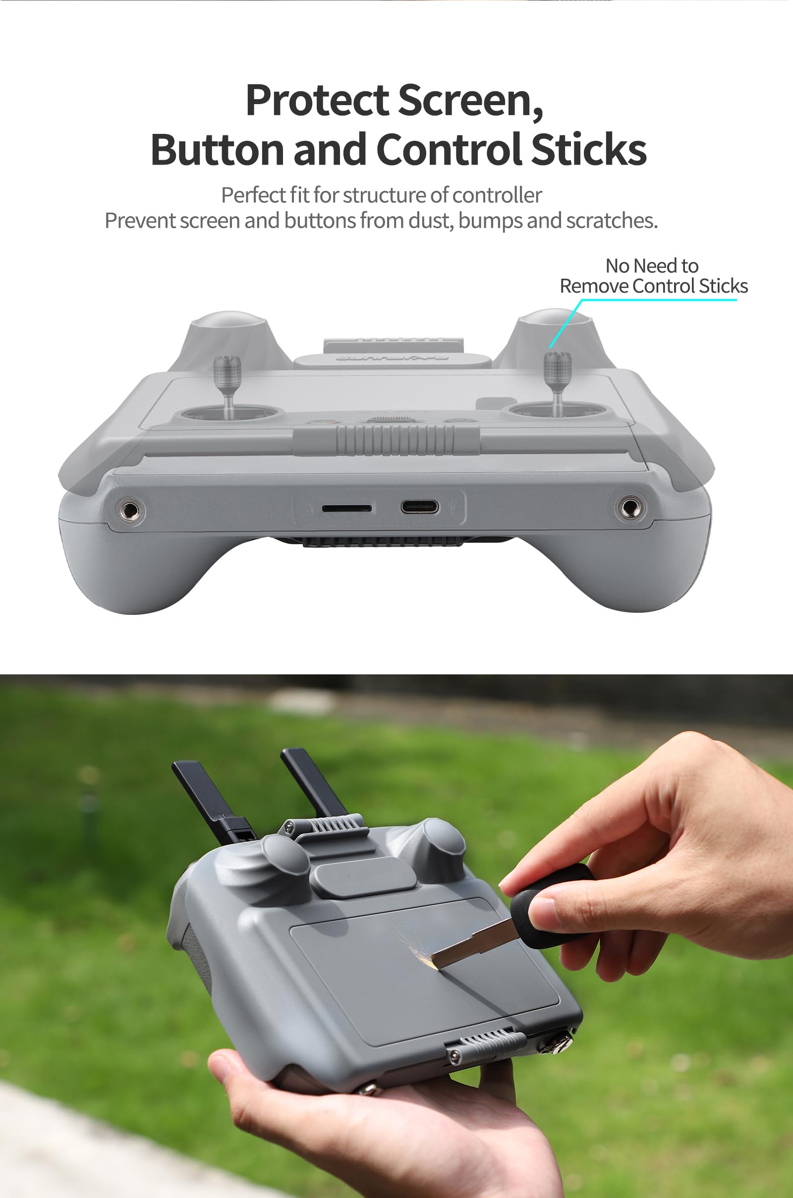 2 en 1 Pare-Soleil Réglable pour DJI Air 3 RC Mini 3 Pro RC Housse Etui de Protection pour DJI RC Télécommande Protecteur Protective Cover for Controller (for RC)