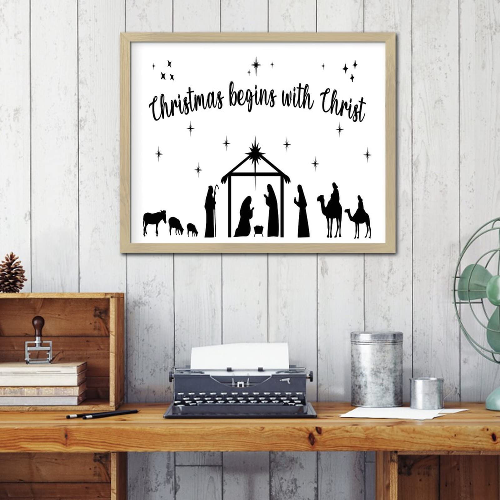 Cadeau de Noël bébé Jésus panneau en bois pour illuminer vos soirées de fête - 8