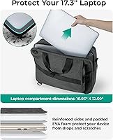 Vista 4 de BAGSMART 3 In 1 Laptop Bag for Men, Computer Briefcase 17.3 Inch Laptop Water-Repellent Shoulder Bag, Computer Bag Business Travel Office, Black