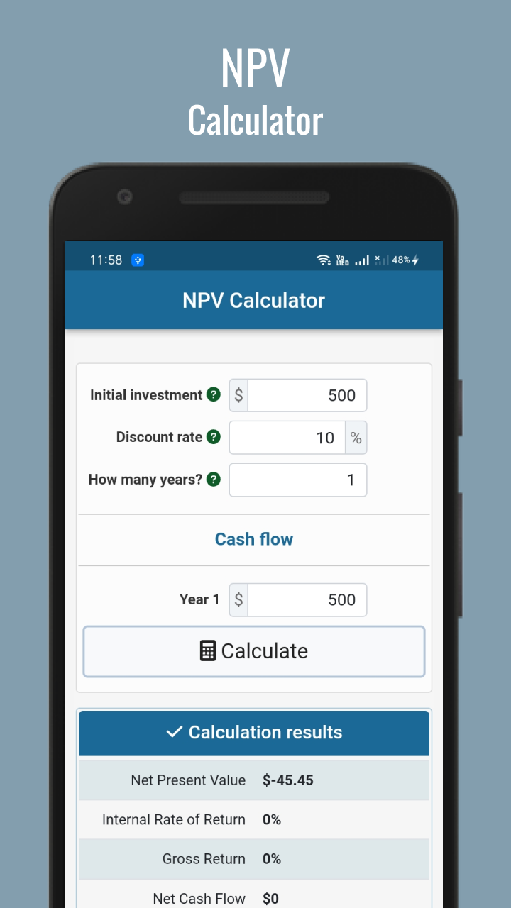 NPV Calculator App on Amazon Appstore
