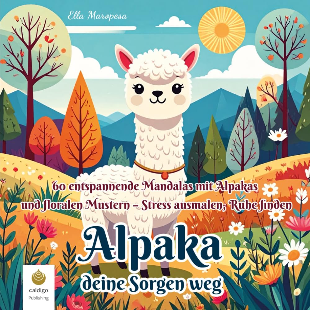 Alpaka deine Sorgen weg: 60 entspannende Mandalas mit Alpakas und floralen Mustern – Stress ausmalen, Ruhe finden