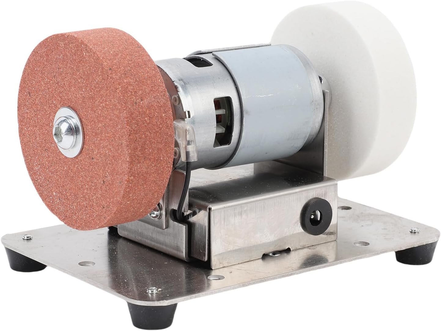 Luocute Mini Bench Grinder, 100W Electric Grinding Machine with 2 Wheels and Adjustable Speed, for Metal Wood Cutter Making Jewelry Buffing Polishing