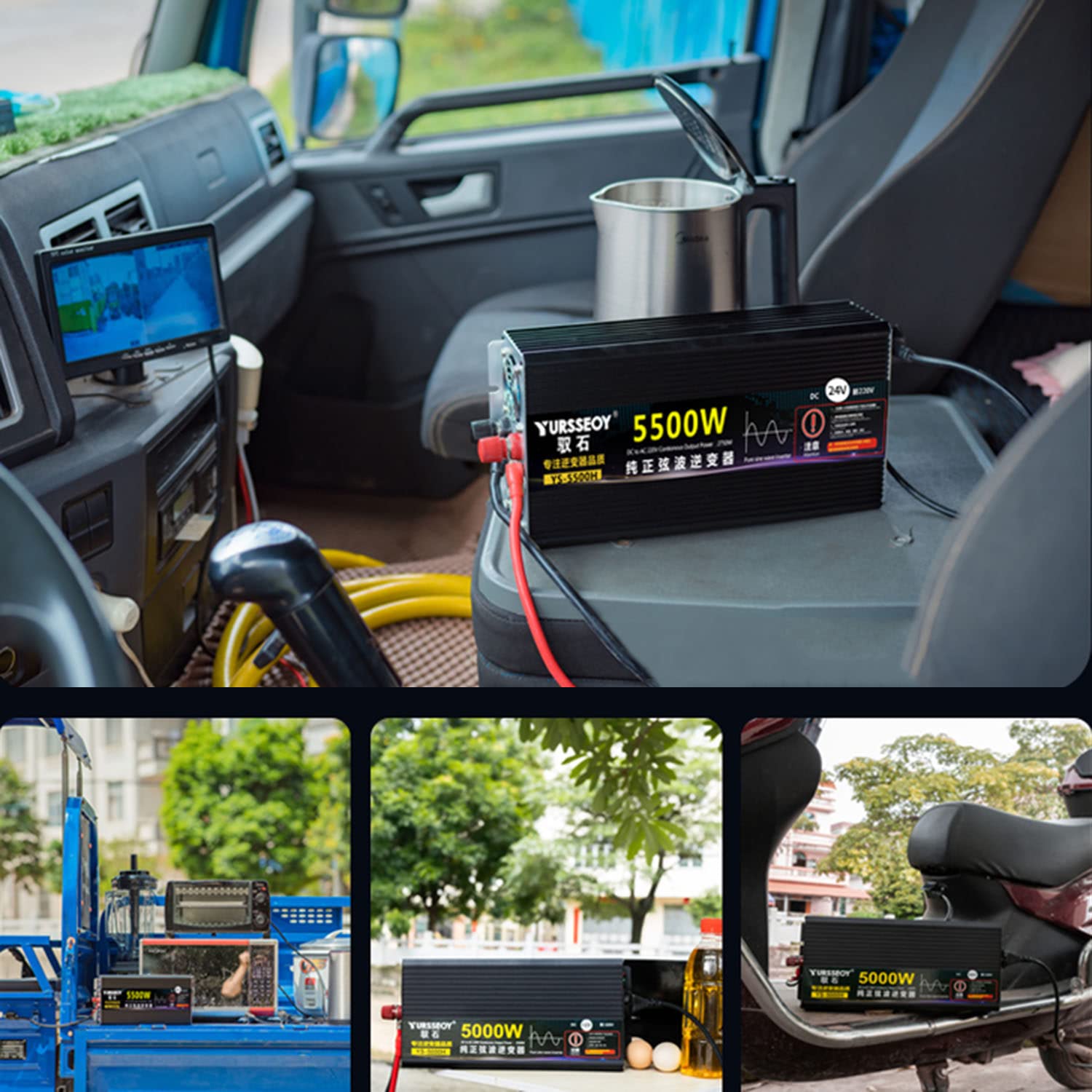 3500W 4500W 5500W 6500W 8000W przetwornica napięcia samochodowego 12v 24v 48v 60v 72v do 230v czysta fala sinusoidalna falownik przetwornica samochodowa przetwornica napięcia,5500W-12V/24V