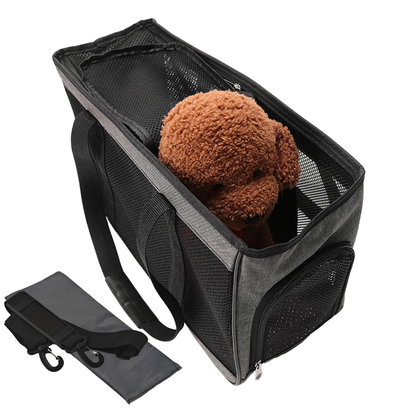 Sac de voyage pour animal avec sangles souples et multi-poches pour extérieur