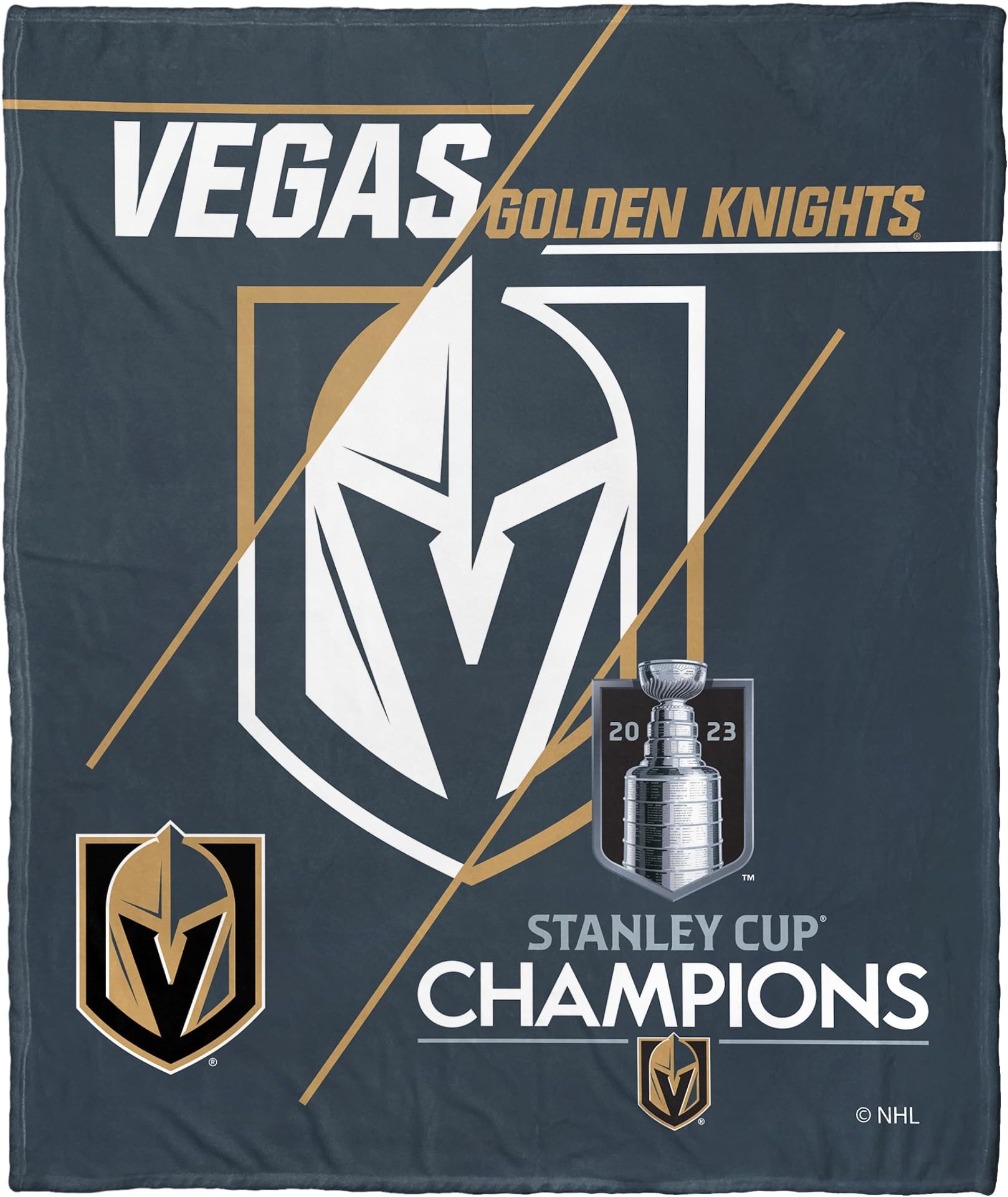 Northwest NHL Vegas Golden Knights 2023 NHL Stanley Cup Champions Silk Touch Throw Blanket, 50" x 60", Trick Play