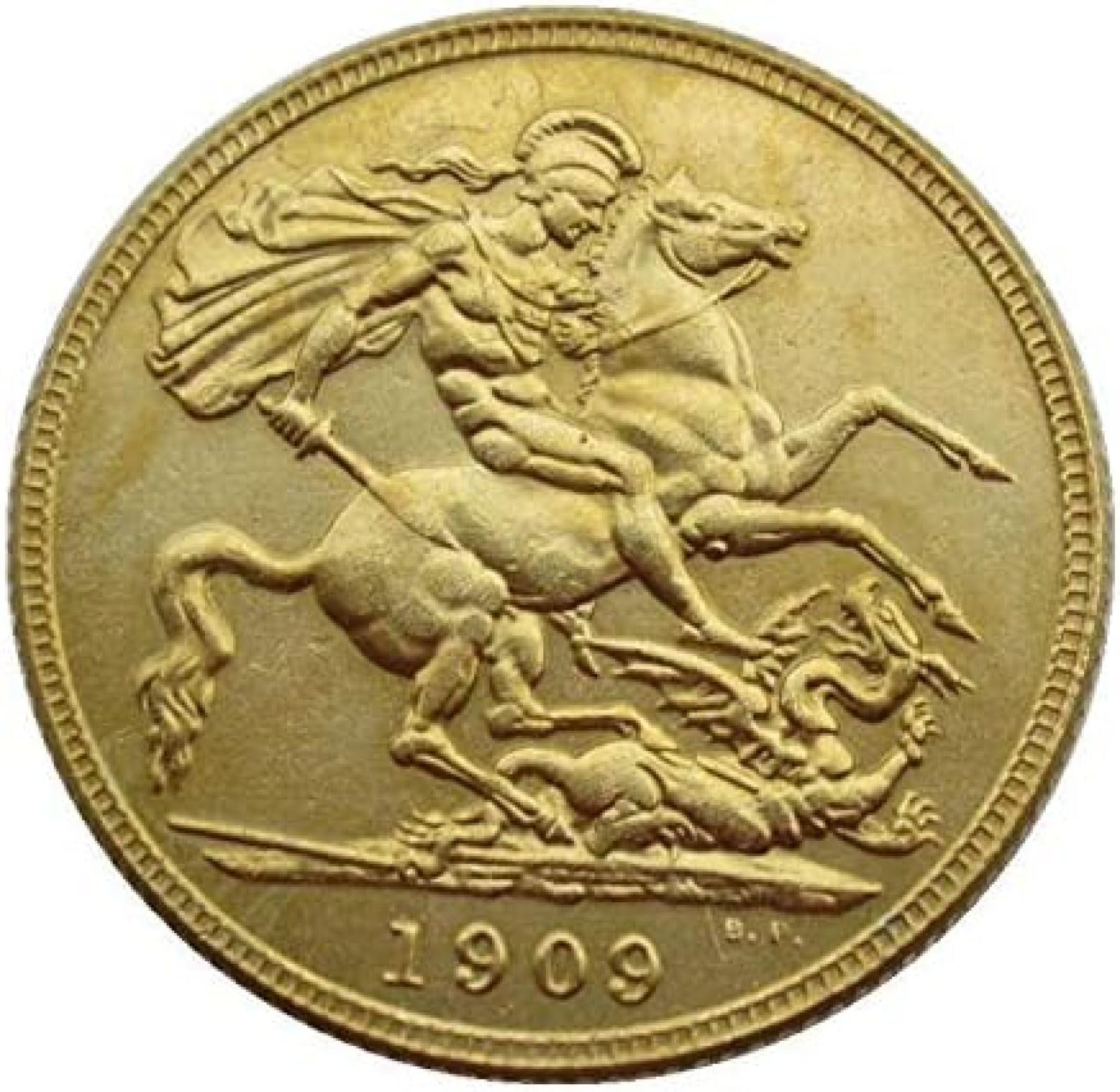 Wlzqelvcf 1909 Great Britain 1 Pound Gold Sovereign 1902-1910 9 Kinds Of Copy Gold Plated Commemorative Coins Ornament Souvenir-1905,