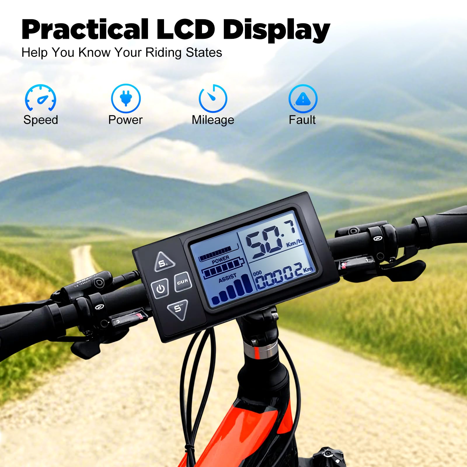 E Bike Kit 26 Zoll 48V 1500W Ebike Kit Hinterrad mit LCD Display | E Bike Umbausatz, Pedal Assist Sensor, 7-Gang Schwungrad, Bremshebel, Controller-Tasche, für 26 Zoll Fahrräder