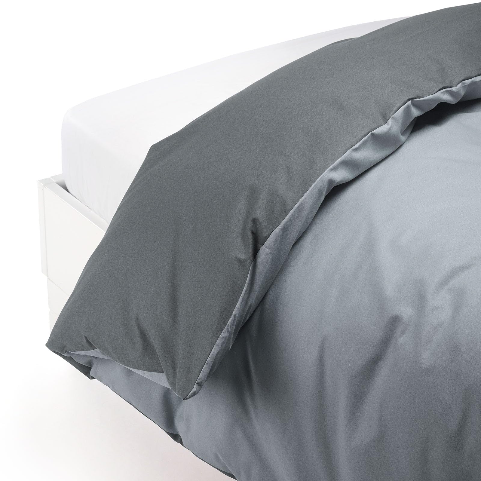 Caleffi Cotton Solid Color Duvet Cover, Cotton, Grey, Square and Half, 58578