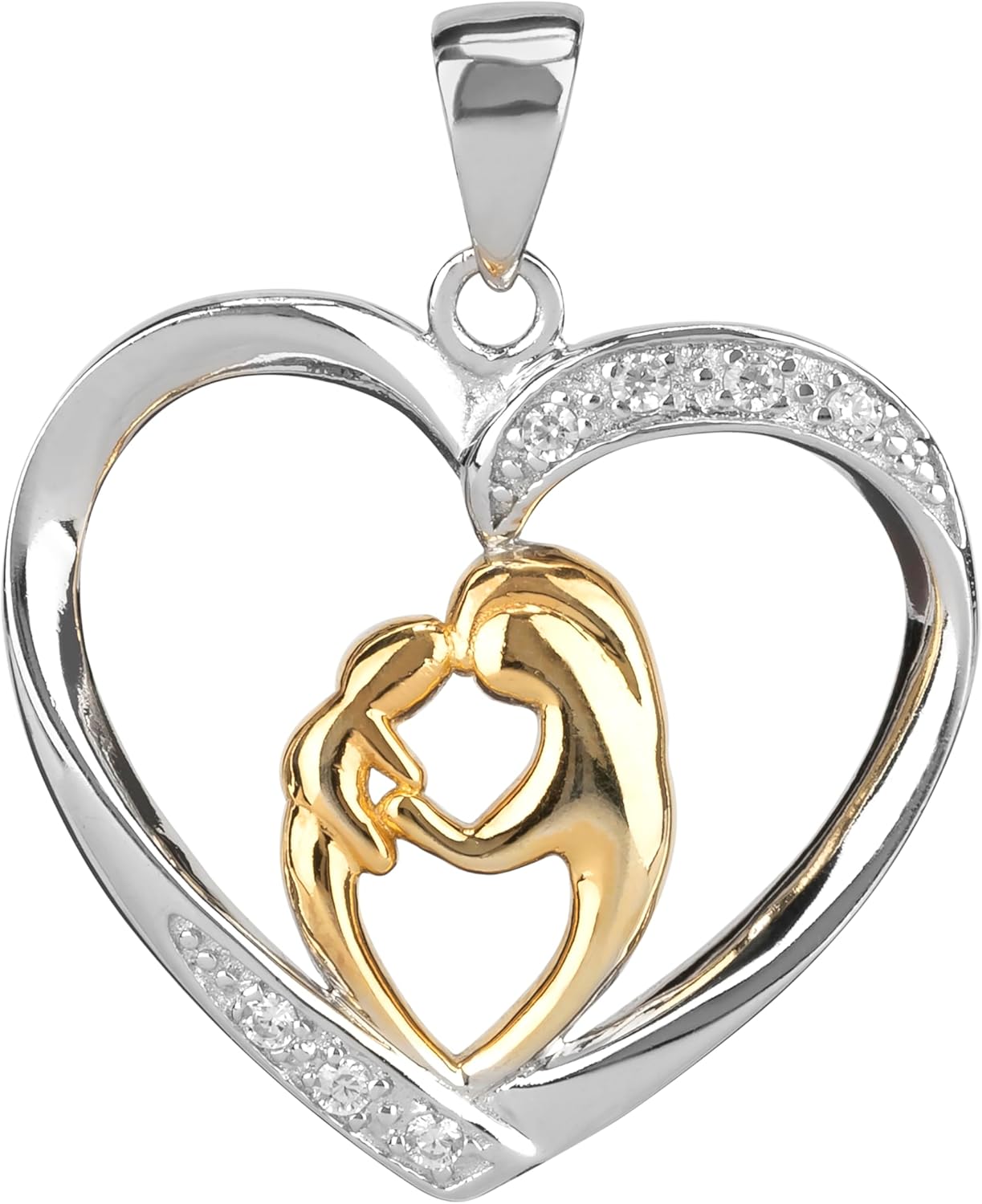 Jewelry Trends Motherly Love Heart Sterling Silver Pendant Necklace 18" Gift - Image 4
