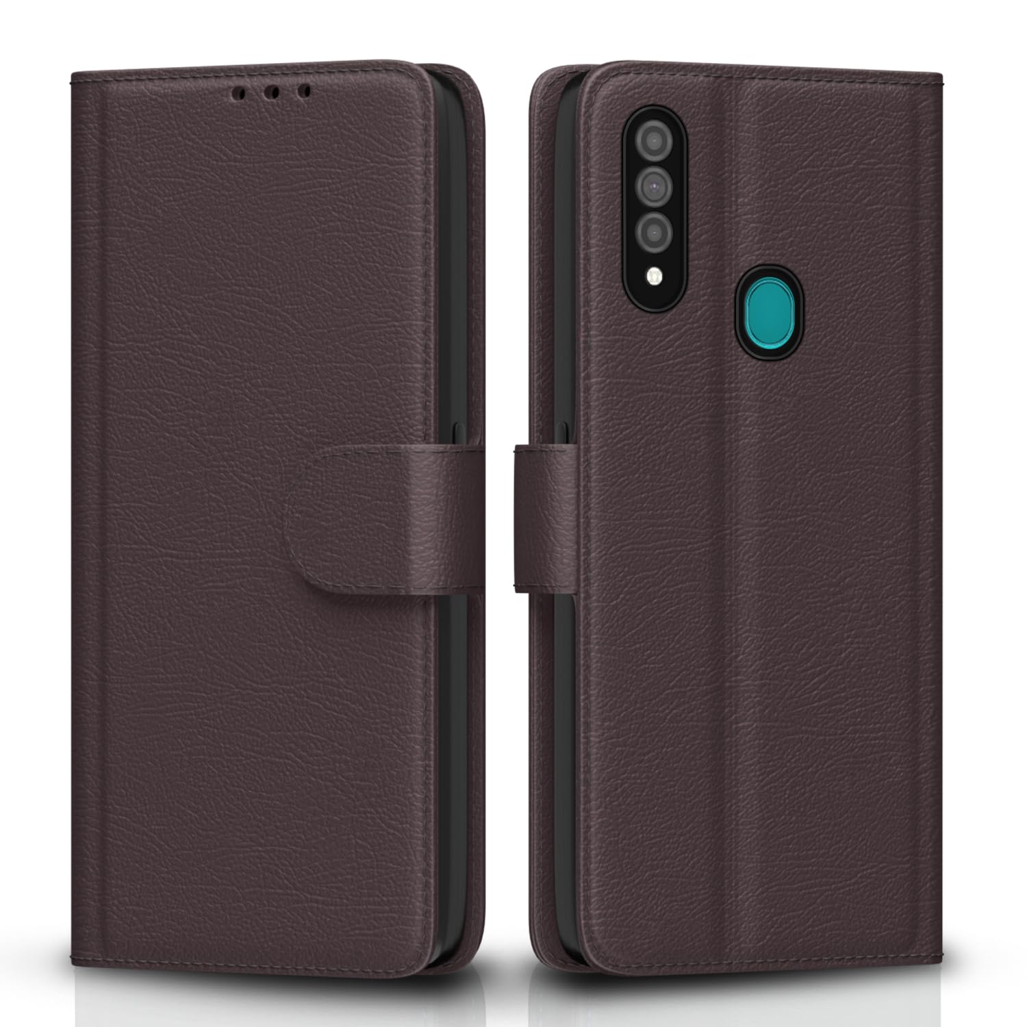 Pikkme Oppo A31 Flip Case Leather Finish | Inside TPU with Card Pockets | Wallet Stand and Shock Proof | Magnetic Closing | Complete Protection Flip Cover (Coffee)